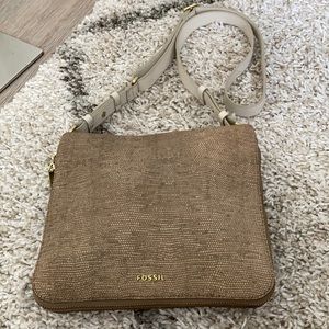 Beautiful Fossil crossbody bag/ bit  gold glitter